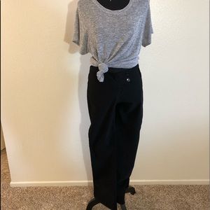black flare slacks